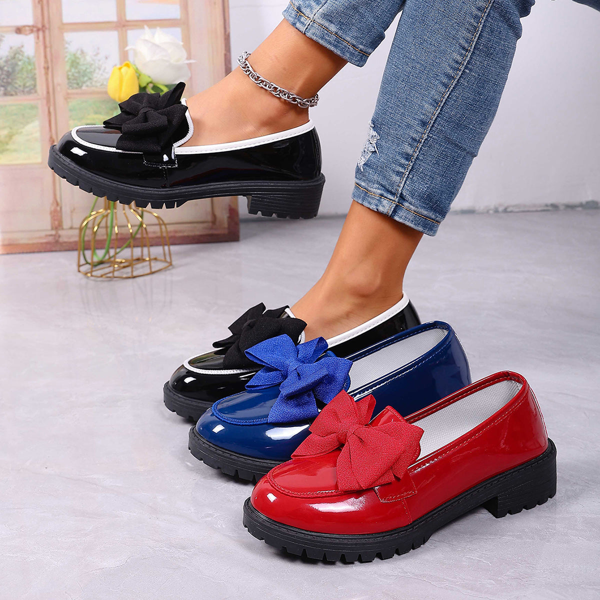 Charlotte | Loafers med sløjfe