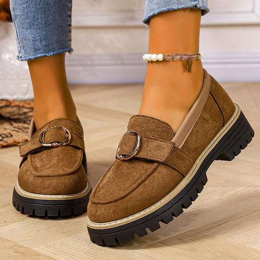 Alma | Loafers med ruskind og spænde
