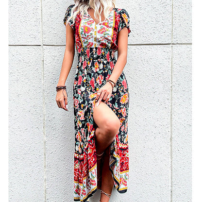 Sommerkjole med blomstermotiver