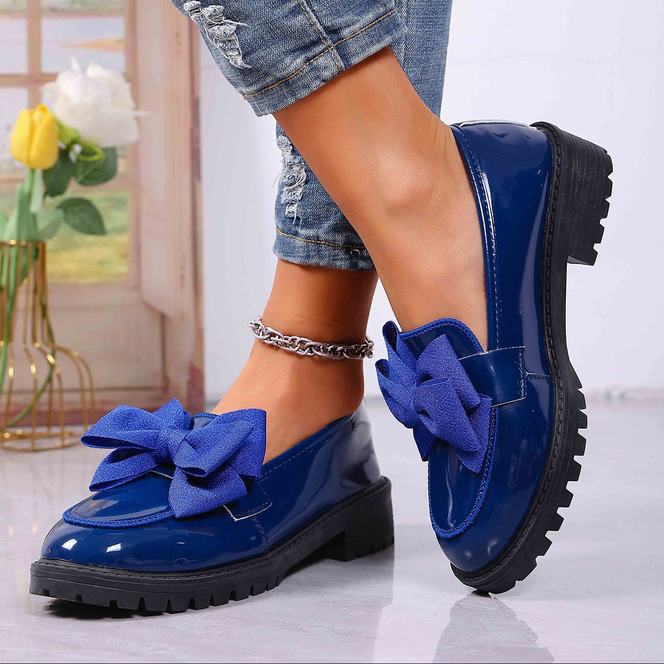 Charlotte | Loafers med sløjfe