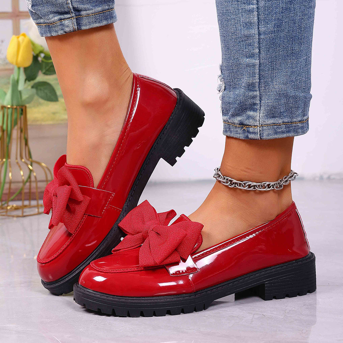 Charlotte | Loafers med sløjfe