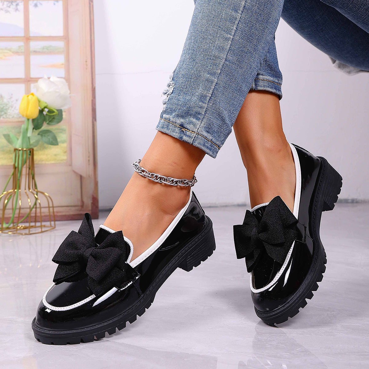 Charlotte | Loafers med sløjfe